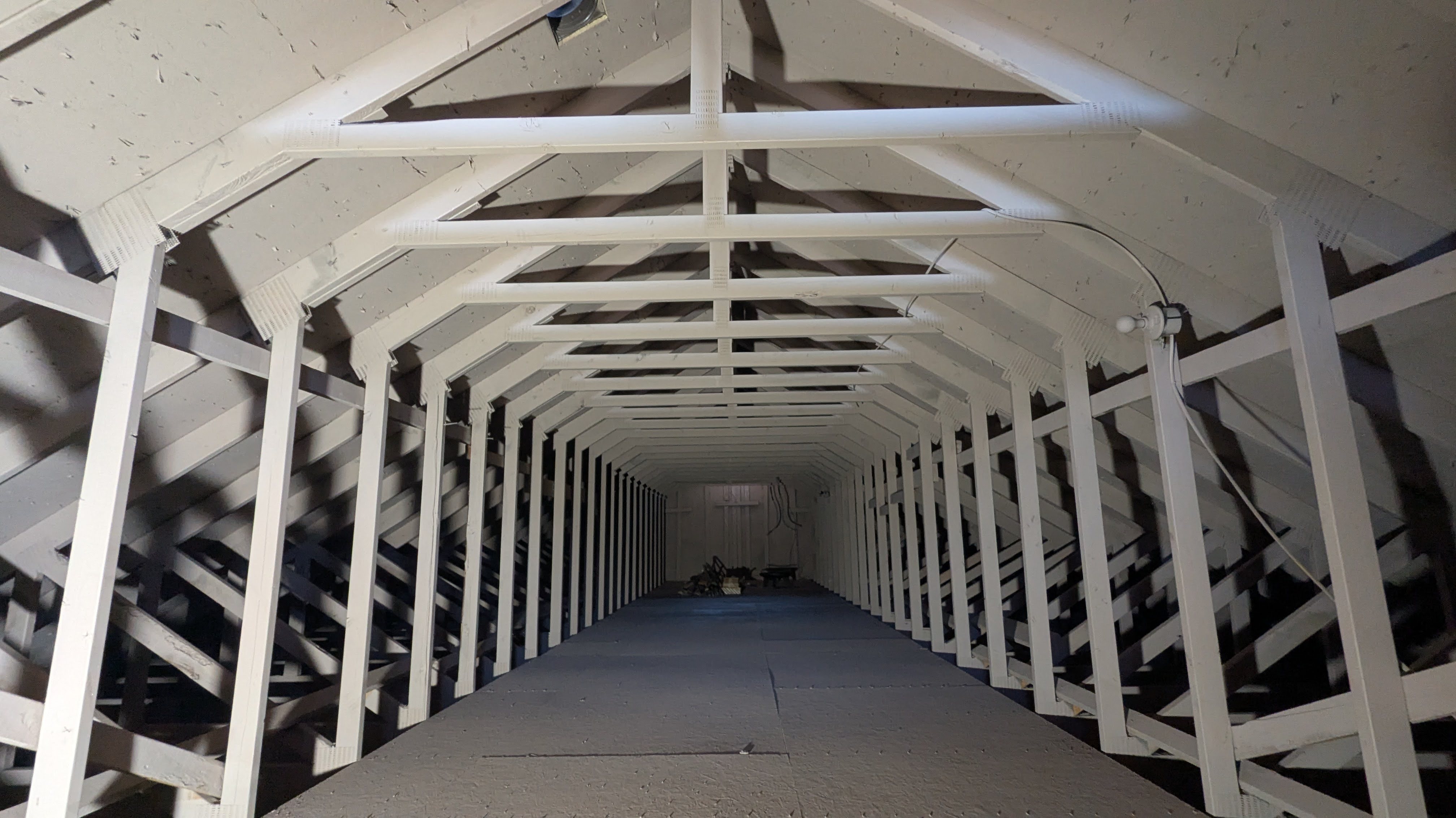 Finished painted interior framing